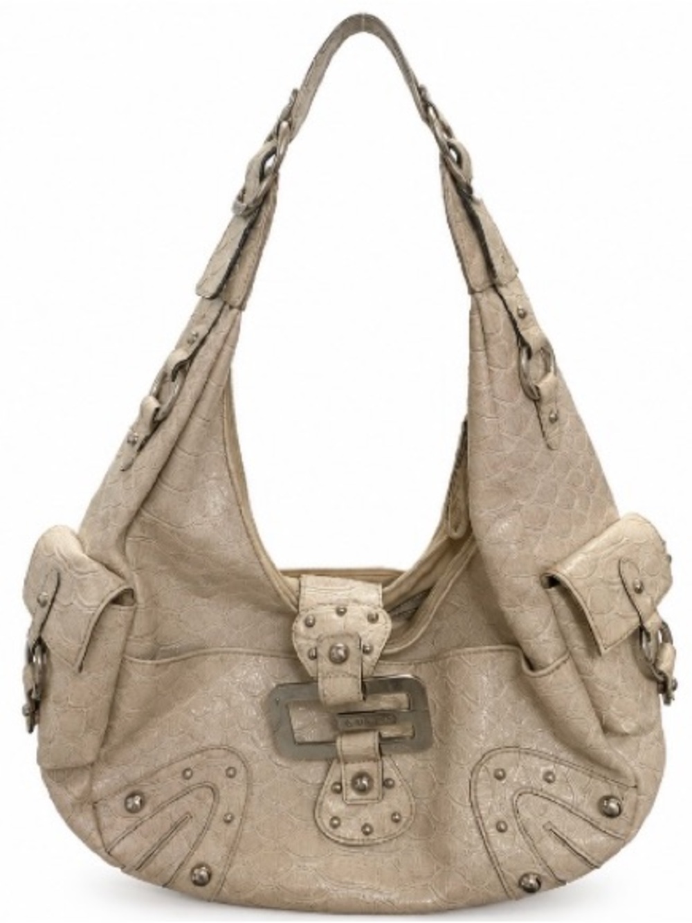 Guess Beige cream Textured Shoulder Bag - Women's Hobo Tote